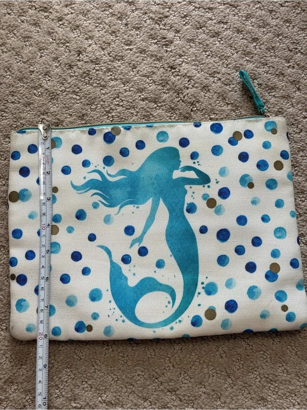 Blue Mermaid Zippered Pouch